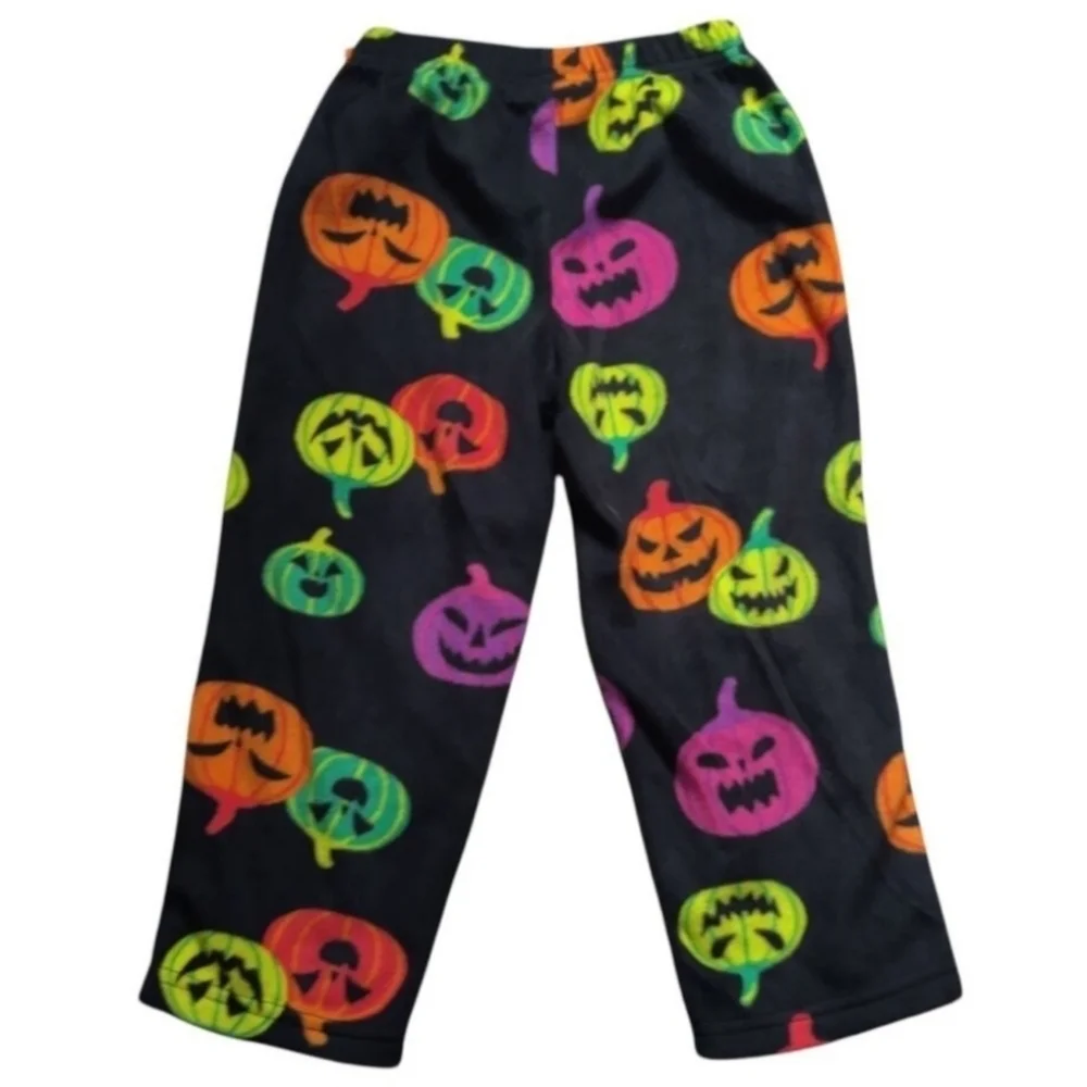 NWT Infant/Toddler Halloween Pajama Pants Hyde & Eek Black Neon Jack-O-Lanterns